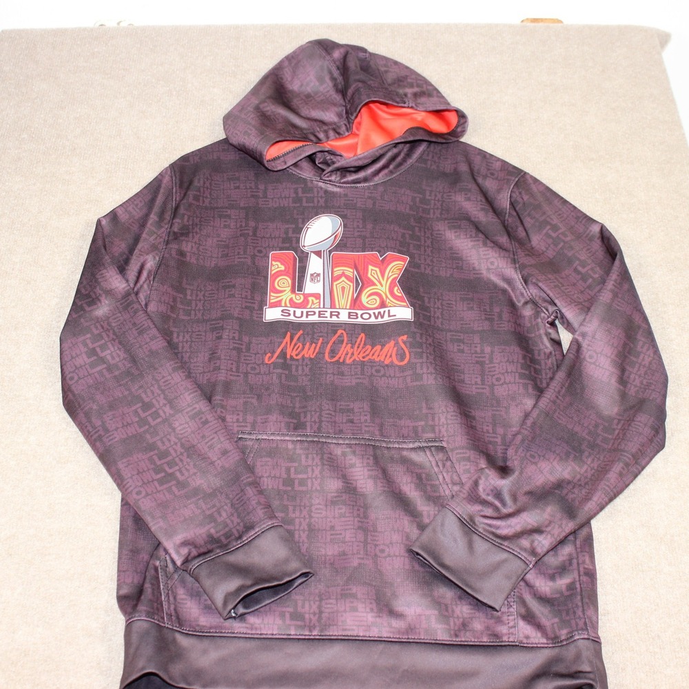 NFL Team Apparel Super Bowl LIX New Orleans Youth Hoodie Purple XL 18-20